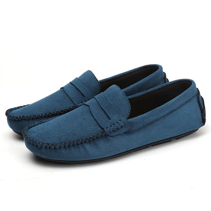 Handgenähte Herren Mokassins ⎜ Bequeme Schuhe aus Samt-Leder für Alltag und Freizeit