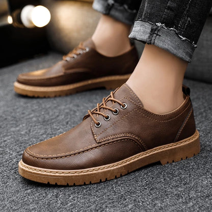 Herren Schnürschuhe ⎜ Robuste Leder-Schuhe im Casual-Stil für Freizeit und Alltag
