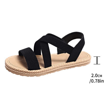 Damen Sandalen im Casual-Stil ⎜ Bequeme Schuhe mit elastischen Riemen und modischer Sohle