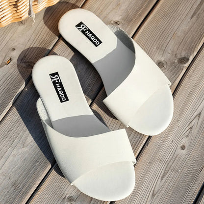 Damen Pantoletten mit offener Zehenpartie ⎜ Flache Sommerschuhe für Strand, Urlaub und Alltag