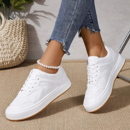 Damen Sneakers ⎜ Bequeme Plateau-Schuhe mit trendigem Design und rutschfester Sohle für den Alltag