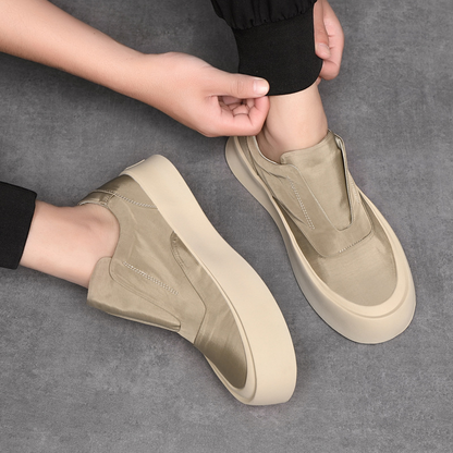Herren Slip-On Sneakers ⎜ Bequeme Canvas-Schuhe mit Plattform für Freizeit und Alltag