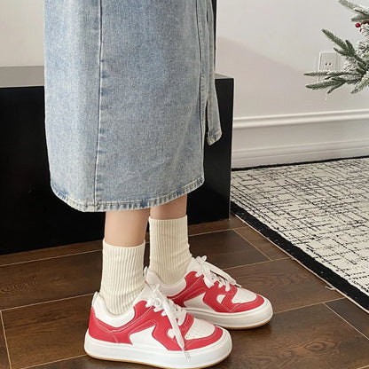 Damen Sneakers ⎜ Bequeme Plateau-Schuhe mit trendigem Design und rutschfester Sohle für den Alltag