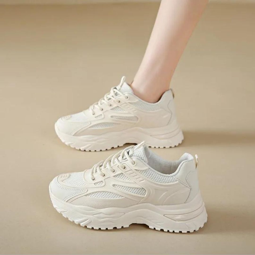 Damen Sneakers ⎜ Bequeme Lauf- und Freizeitschuhe mit dickem Sohlenprofil für den Alltag