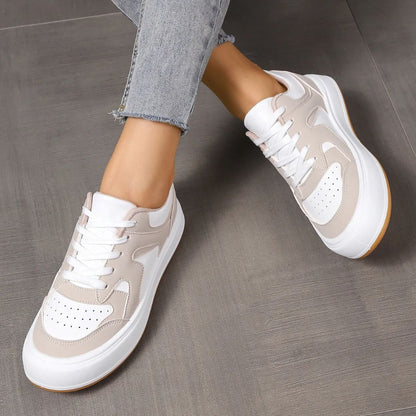 Damen Sneakers ⎜ Bequeme Plateau-Schuhe mit trendigem Design und rutschfester Sohle für den Alltag