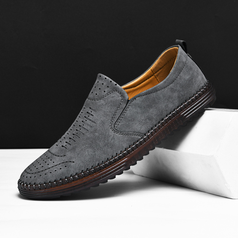 Herren Slip-On Schuhe ⎜ Bequeme Freizeit-Schuhe aus hochwertigem Leder für den Alltag