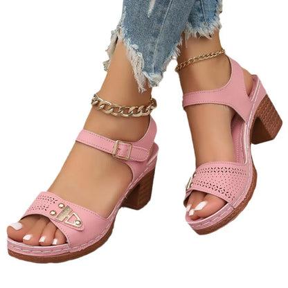 High Heel Sandalen für Damen ⎜ Elegante Sommerschuhe mit Absatz für große Größen und bequemen Tragekomfort