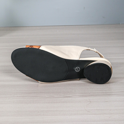 Damen Sandalen mit Offener Spitze ⎜ Knöchelriemen und Bequemer Mittelhoher Absatz für Alltag & Freizeit
