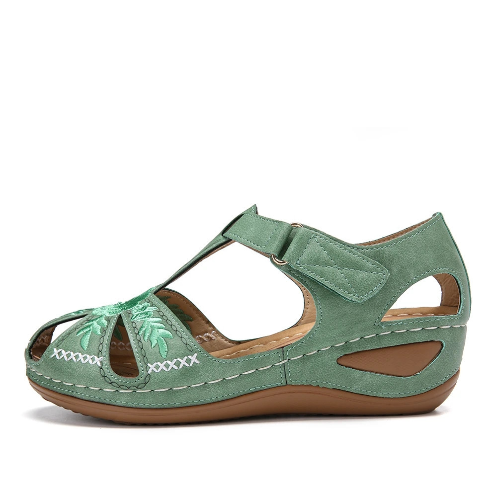 Damen Casual-Sandalen ⎜ Rutschfest mit Weicher Leichtsohle und Retro-Design für Alltag & Freizeit