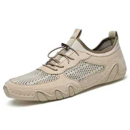 Atmungsaktive Herren Slipper ⎜ Bequeme Freizeitschuhe aus Leder für Alltag und Fahrten