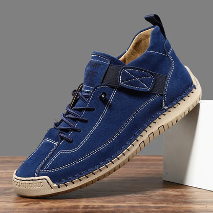 Sportliche Sneaker für Damen ⎜ Bequeme High-Top Schuhe mit Velcro-Verschluss und genähtem Design