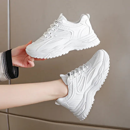 Damen Sneakers ⎜ Bequeme Lauf- und Freizeitschuhe mit dickem Sohlenprofil für den Alltag