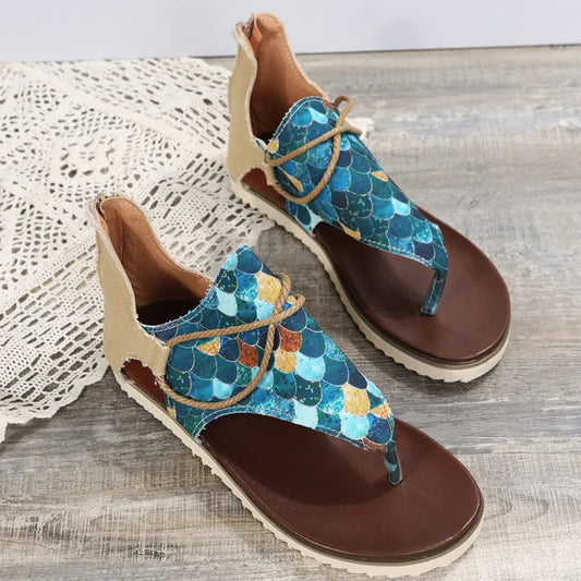 Zehenstegsandalen für Damen ⎜ Bequeme Sommerschuhe mit Rutschfester Sohle und Weiter Passform
