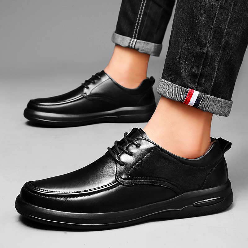 Herren Lederschuhe ⎜ Bequeme Schnürer im Business-Design mit weicher Sohle für den Alltag
