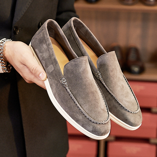 Herren Loafer ⎜ Bequeme Slip-On Schuhe im Retro-Stil aus Wildleder für den Alltag