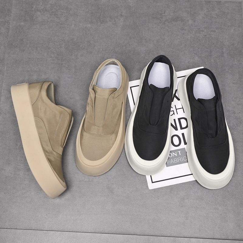 Herren Slip-On Sneakers ⎜ Bequeme Canvas-Schuhe mit Plattform für Freizeit und Alltag