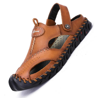 Sommer Slipper für Herren ⎜ Atmungsaktive Lederschuhe In Übergrößen für Strand und Freizeit