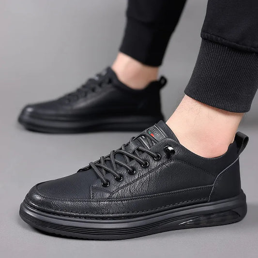 Herren Sneakers ⎜ Bequeme Sport- und Freizeitschuhe aus Leder mit gepolsterter Sohle
