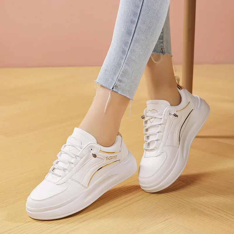 Damen Sneakers ⎜ Bequeme Plateau-Schuhe mit trendigem Design und weicher Sohle für den Alltag