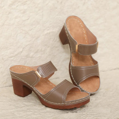 High-Heel-Sandalen für Damen ⎜ Bequeme Freizeitschuhe mit Dicker Sohle und Rutschfestem Blockabsatz für Den Sommer