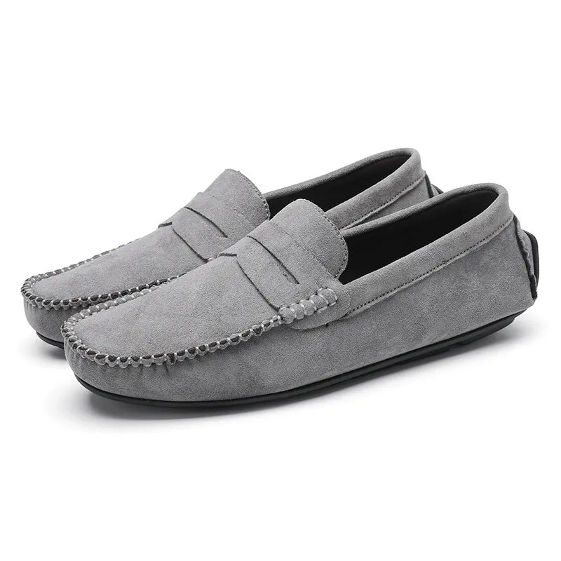 Handgenähte Herren Mokassins ⎜ Bequeme Schuhe aus Samt-Leder für Alltag und Freizeit