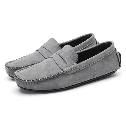 Handgenähte Herren Mokassins ⎜ Bequeme Schuhe aus Samt-Leder für Alltag und Freizeit