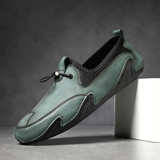 Herren Outdoor Slipper ⎜ Bequeme Trekkingschuhe aus Leder für Alltag und Fahrten