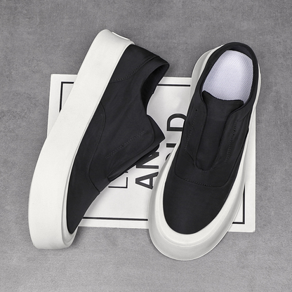 Herren Slip-On Sneakers ⎜ Bequeme Canvas-Schuhe mit Plattform für Freizeit und Alltag