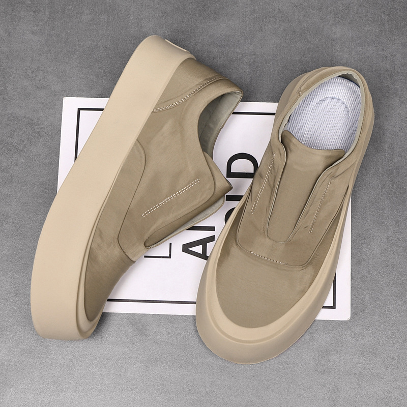 Herren Slip-On Sneakers ⎜ Bequeme Canvas-Schuhe mit Plattform für Freizeit und Alltag
