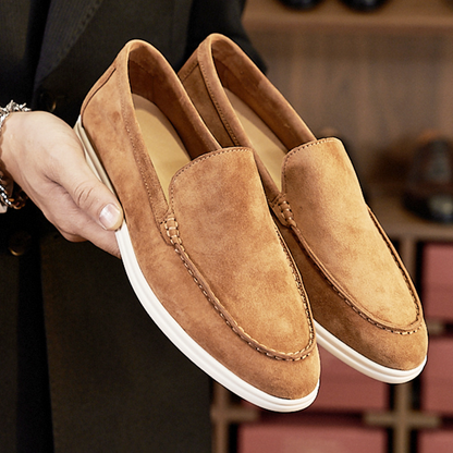 Herren Loafer ⎜ Bequeme Slip-On Schuhe im Retro-Stil aus Wildleder für den Alltag