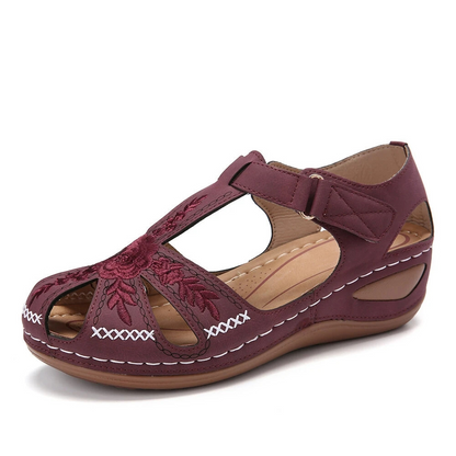 Damen Casual-Sandalen ⎜ Rutschfest mit Weicher Leichtsohle und Retro-Design für Alltag & Freizeit