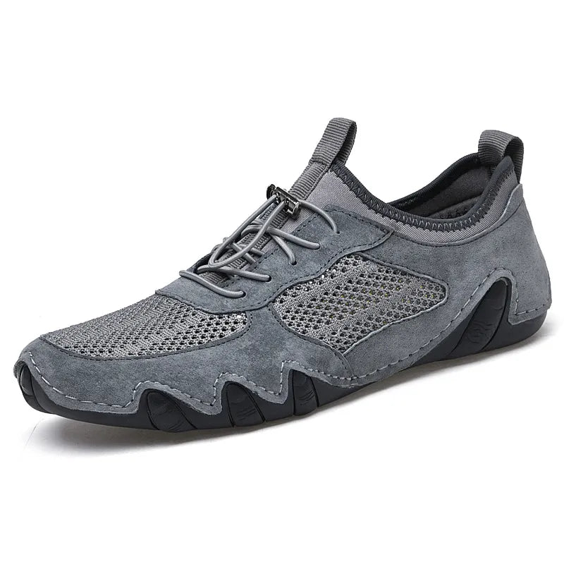 Atmungsaktive Herren Slipper ⎜ Bequeme Freizeitschuhe aus Leder für Alltag und Fahrten