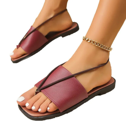 Flache Sandalen für Damen ⎜ Bequeme Flip-Flops im Römischen Stil für den Sommer