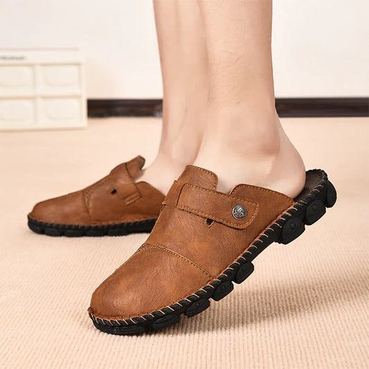 Sommer Slipper für Herren ⎜ Handgefertigte Freizeitschuhe mit modischer Naht für Outdoor und Alltag