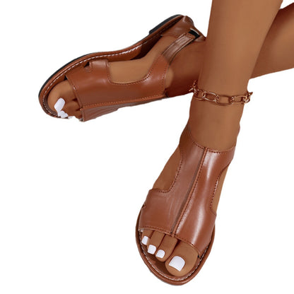 Damen Sandalen im Casual-Stil ⎜ Komfortable Schuhe mit offener Zehenpartie und seitlichem Cut-Out-Design