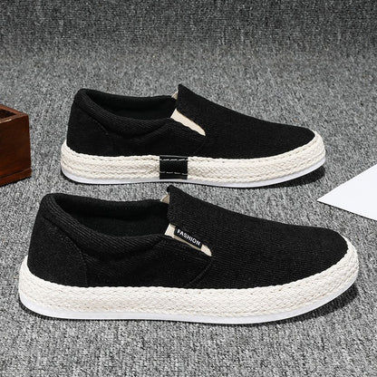 Atmungsaktive Herren Slipper ⎜ Bequeme Canvas-Schuhe im Espadrille-Stil für Freizeit und Sommer