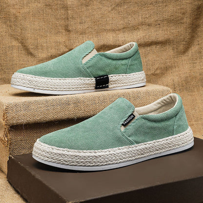 Atmungsaktive Herren Slipper ⎜ Bequeme Canvas-Schuhe im Espadrille-Stil für Freizeit und Sommer