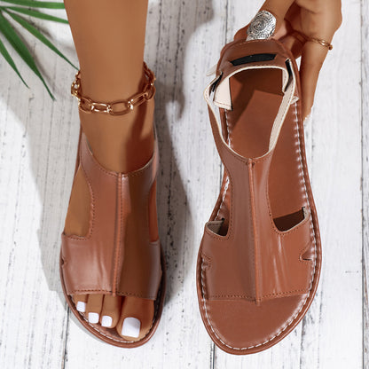Damen Sandalen im Casual-Stil ⎜ Komfortable Schuhe mit offener Zehenpartie und seitlichem Cut-Out-Design