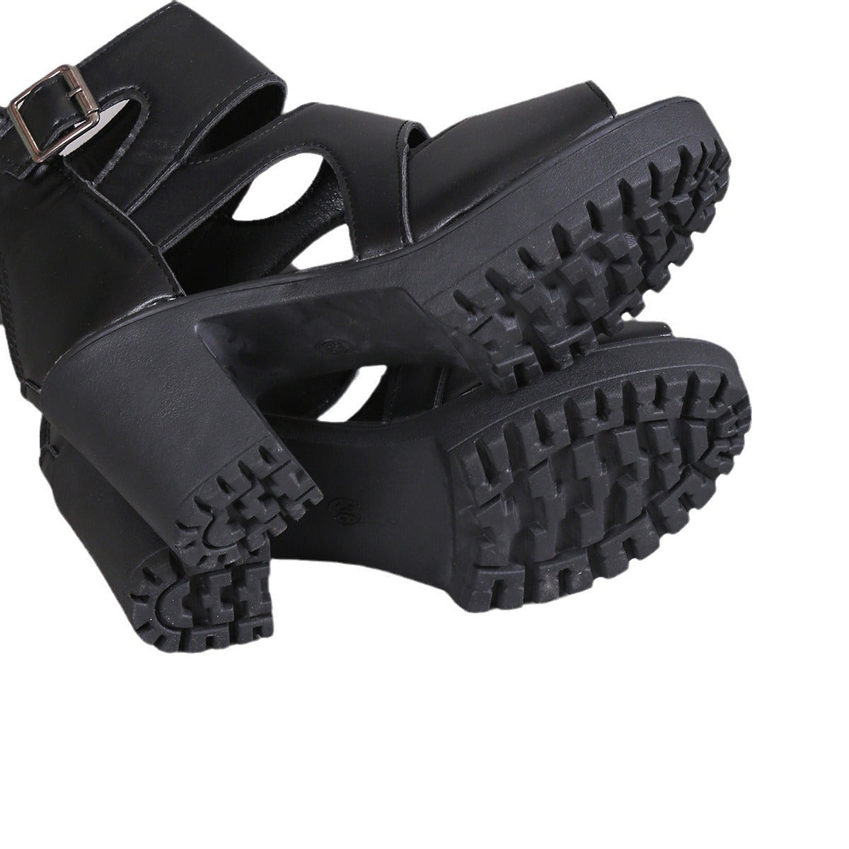 High Heel Sandalen für Damen ⎜ Modische Plateauschuhe mit Blockabsatz und Cut-Out-Design für Party & Alltag