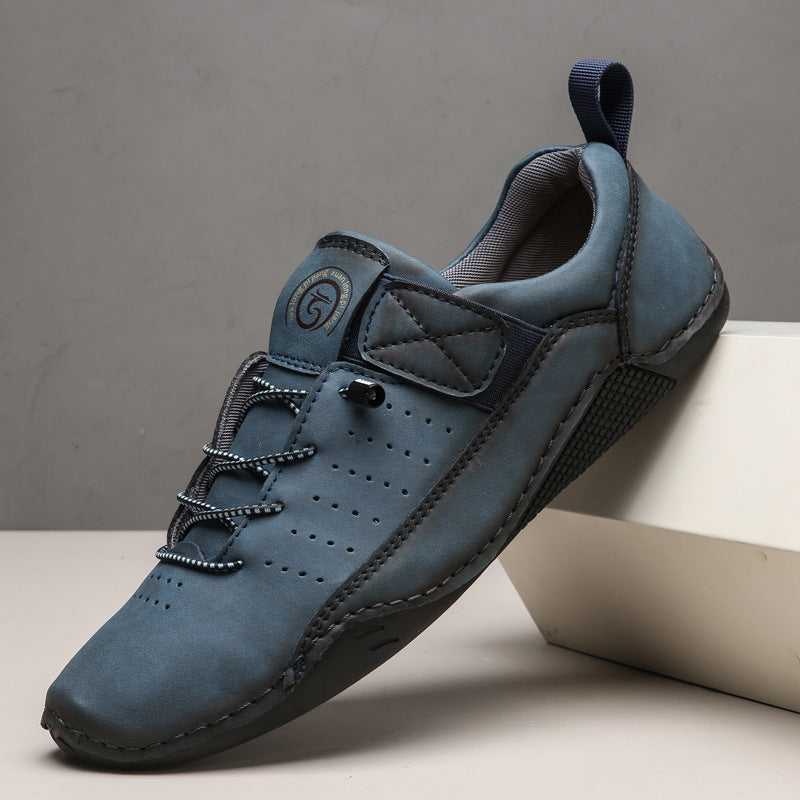 Handgenähte Herren Freizeitschuhe ⎜ Bequeme Retro-Sneakers aus Leder für den Alltag