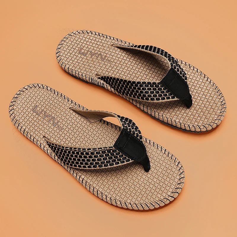 Herren Zehentrenner für den Sommer ⎜ Bequeme Strand-Sandalen mit Rutschfester Sohle und Netzdesign
