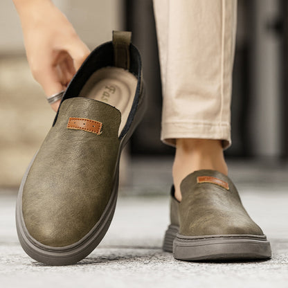Herren Slip-On Schuhe ⎜ Bequeme Outdoor-Schuhe aus Leder für den Sommer und Freizeit