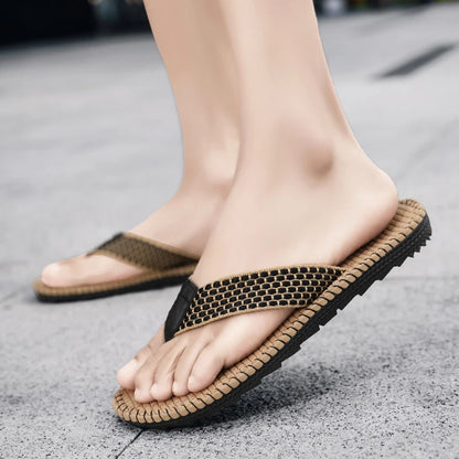 Herren Zehentrenner für den Sommer ⎜ Bequeme Strand-Sandalen mit Rutschfester Sohle und Netzdesign