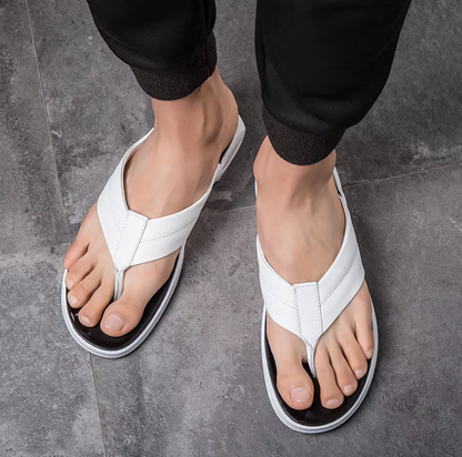 Herren Flip-Flops für den Sommer ⎜ Bequeme Leder-Sandalen für Strand und Freizeit
