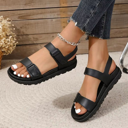 Damen Sportliche Sandalen ⎜ Bequeme Sommerschuhe mit Klettverschluss und Weicher Sohle für Alltag & Strand