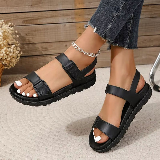 Damen Sportliche Sandalen ⎜ Bequeme Sommerschuhe mit Klettverschluss und Weicher Sohle für Alltag & Strand