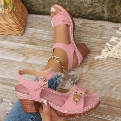High Heel Sandalen für Damen ⎜ Elegante Sommerschuhe mit Absatz für große Größen und bequemen Tragekomfort