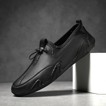 Herren Outdoor Slipper ⎜ Bequeme Trekkingschuhe aus Leder für Alltag und Fahrten