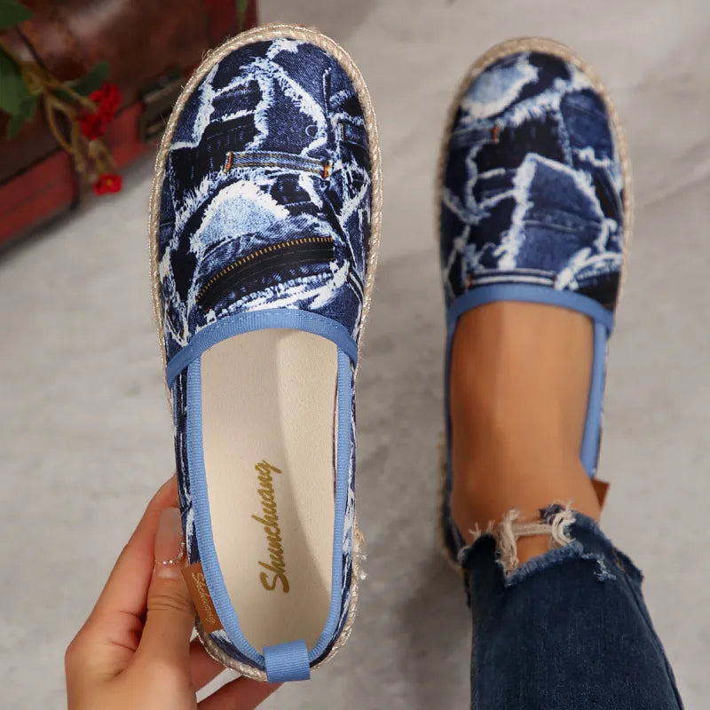 Espadrilles für Damen ⎜ Bequeme Slip-On Schuhe mit Leopardenmuster für den Sommer und Freizeit