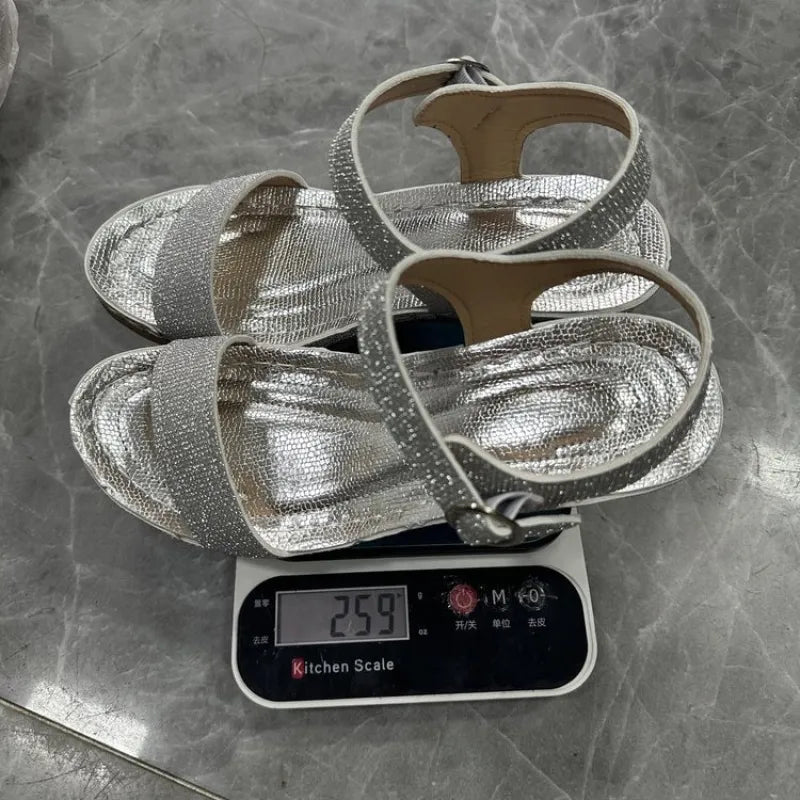 Sandalen mit Blockabsatz für Damen ⎜ Offene Sommerschuhe mit Schnalle und bequemer rutschfester Sohle